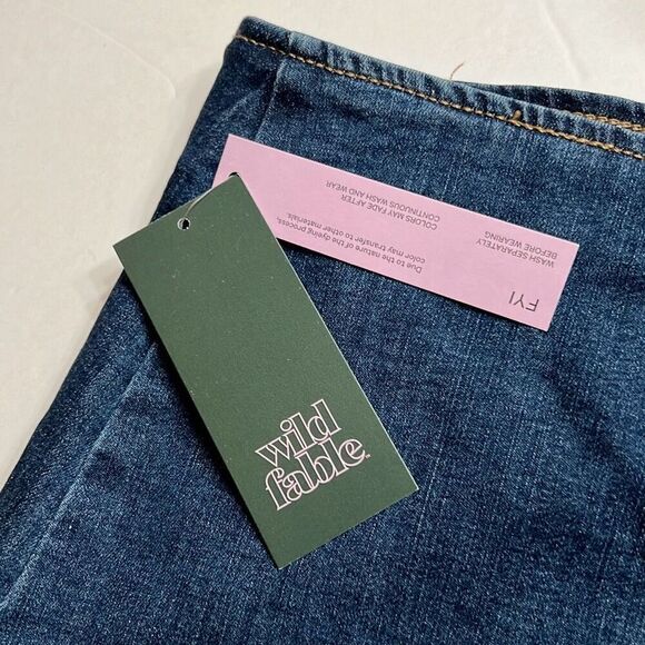 NWT WILD FABLE Jean Mini Skirt 4X Blue Denim Above Knee Mid Rise Stretch Classic - Picture 5 of 9